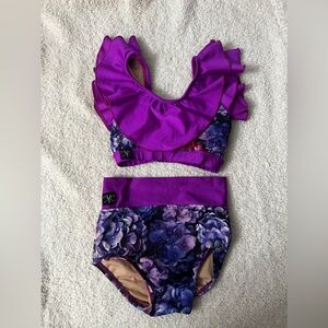 Kandi Kouture Purple Flower Set Ruffle Top